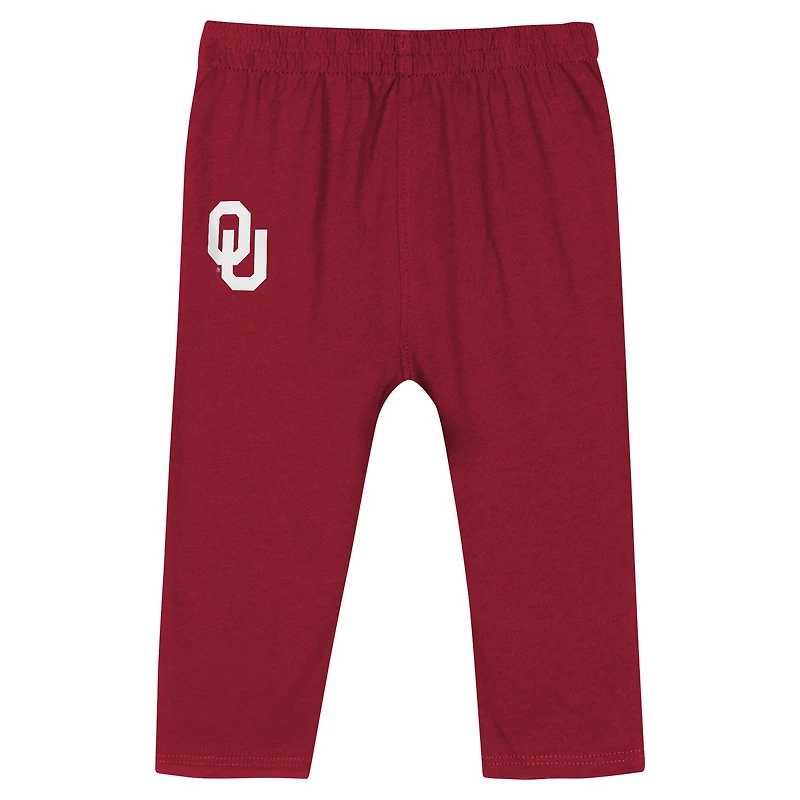 Ensemble body à manches longues et pantalon pour bébé Crimson Oklahoma Sooners Double Up