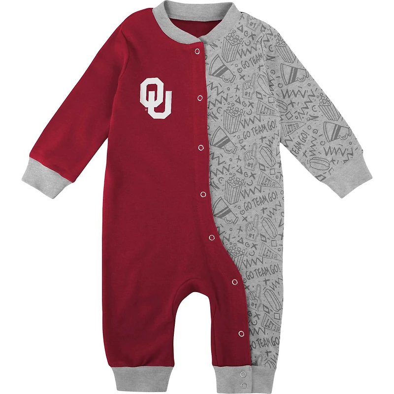 Infant Crimson Oklahoma Sooners Playbook Two-Tone Sleeper
