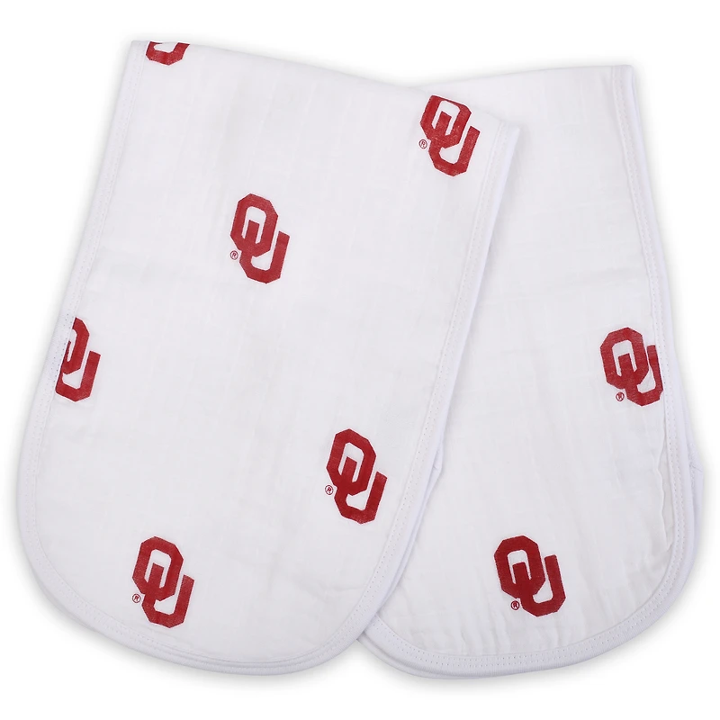 Lot de 2 bavoirs en mousseline pour bébé Three Little Anchors Oklahoma Sooners
