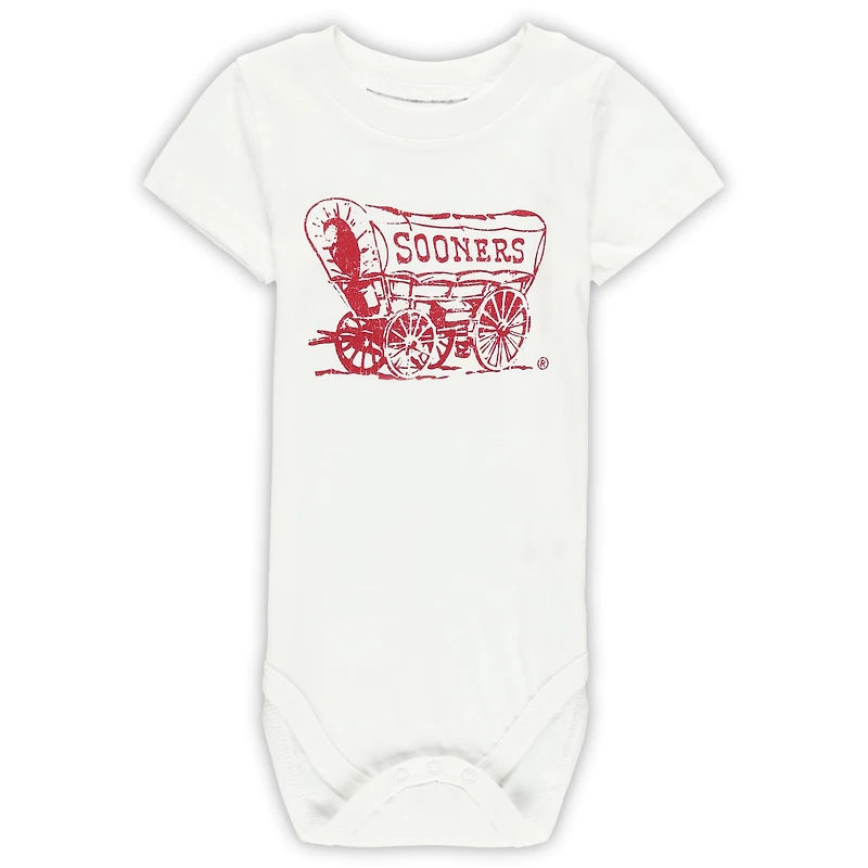 Infant Wes & Willy  Oklahoma Sooners Three-Pack Bodysuit Set
