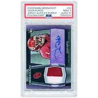 Carte de recrue autographiée Jalen Hurts (Oklahoma Sooners) 2020 Panini Chronicles Draft Picks Obsidian Purple Etch Dual-Color Jersey Relic #29 #12/20 authentifiée PSA 9/10
