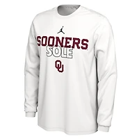 Jordan Brand T-shirt blanc à manches longues Oklahoma Sooners 2023 On Court Bench