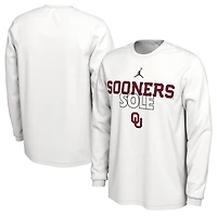 Jordan Brand T-shirt blanc à manches longues Oklahoma Sooners 2023 On Court Bench