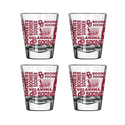 Logo Brands Oklahoma Sooners 4-Pack 2oz. Shot Glass Set