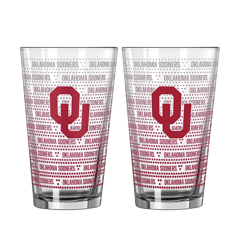 Logo Brands Oklahoma Sooners Two-Pack Chant Fade 16oz. Pint Glass Set