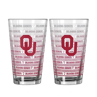 Logo Brands Oklahoma Sooners Two-Pack Chant Fade 16oz. Pint Glass Set