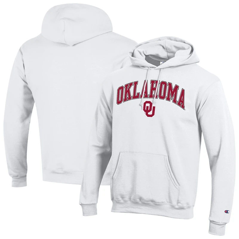 Men's Champion  White Oklahoma Sooners Arch Over Logo Pullover Hoodie