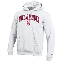 Men's Champion  White Oklahoma Sooners Arch Over Logo Pullover Hoodie