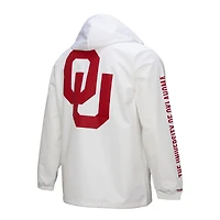 Men's Mitchell & Ness  White Oklahoma Sooners Coaches Full-Snap Hoodie Jacket