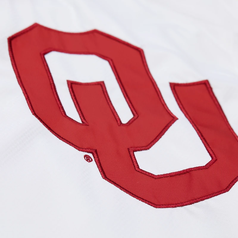 Men's Mitchell & Ness  White Oklahoma Sooners Coaches Full-Snap Hoodie Jacket