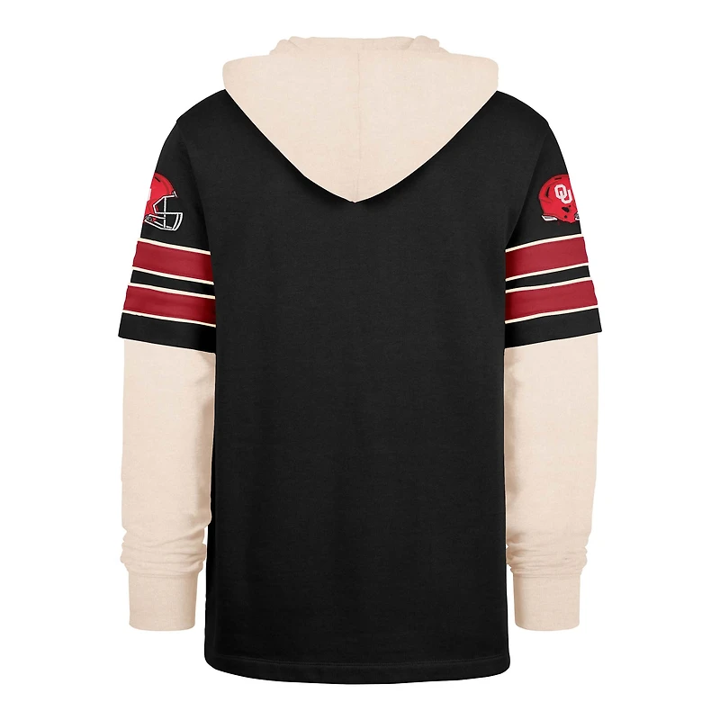 Sweat à capuche noir Oklahoma Sooners Split Zone Cornerback Lacer pour homme, modèle 1947
