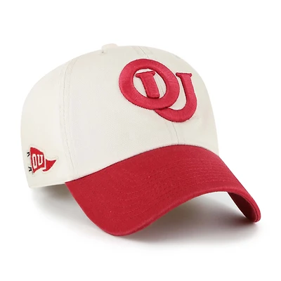 Men's '47 Cream Oklahoma Sooners Grand Stand Clean Up Adjustable Hat