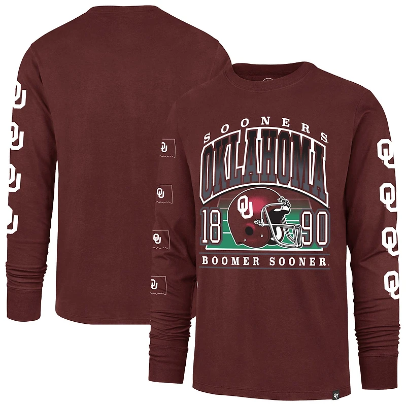 T-shirt à manches longues « 47 Crimson » des Sooners de l'Oklahoma pour homme