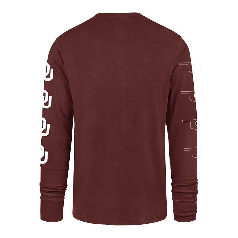 Men's '47  Crimson Oklahoma Sooners Go Big Long Sleeve T-Shirt