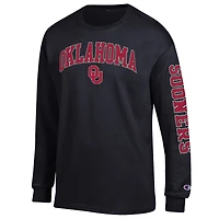Men's Champion Oklahoma Sooners Arch Over Logo 2-Hit Long Sleeve T-Shirt