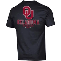 Men's Champion Black Oklahoma Sooners Stack 2-Hit T-Shirt