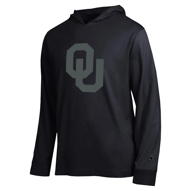 T-shirt à capuche manches longues Champion noir Oklahoma Sooners All-Star pour homme