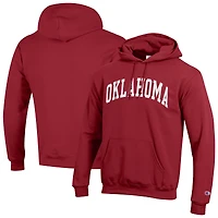 Men's Champion  Crimson Oklahoma Sooners Basic Arch Fleece Pullover Hoodie