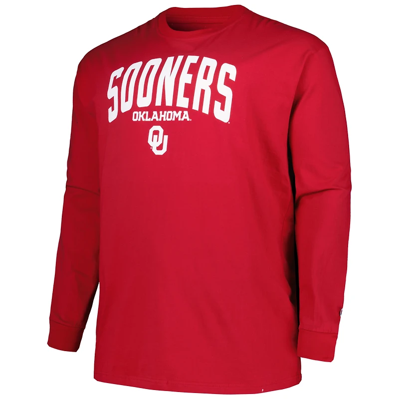 Men's Champion Crimson Oklahoma Sooners Big & Tall Arch Long Sleeve T-Shirt