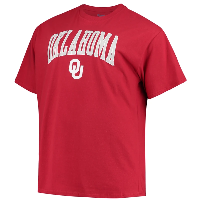Men's Champion Crimson Oklahoma Sooners Big & Tall Arch Over Wordmark T-Shirt
