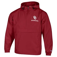 Men's Champion Crimson Oklahoma Sooners Delay Packable Half-Zip Jacket