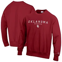 Men's Champion  Crimson Oklahoma Sooners Relentless Reverse Weave Sweatshirt