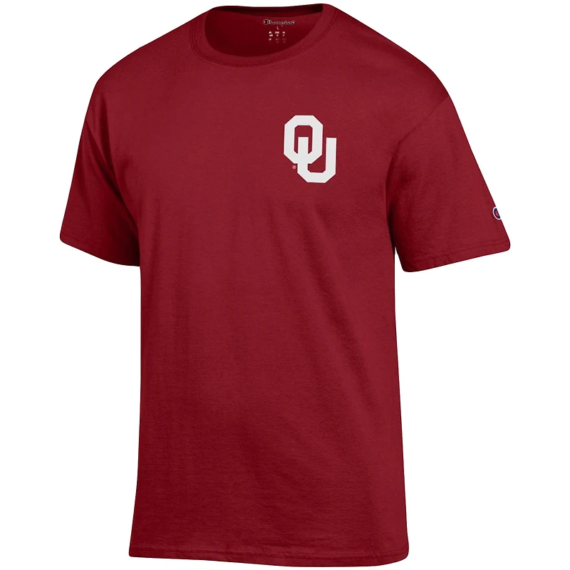 Men's Champion Crimson Oklahoma Sooners Stack 2-Hit T-Shirt