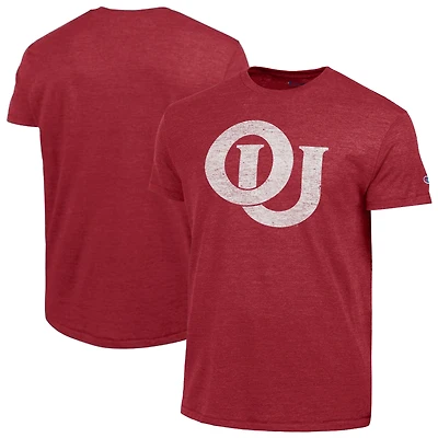 T-shirt Champion Crimson Oklahoma Sooners Vintage Triumph Tri-Blend pour homme