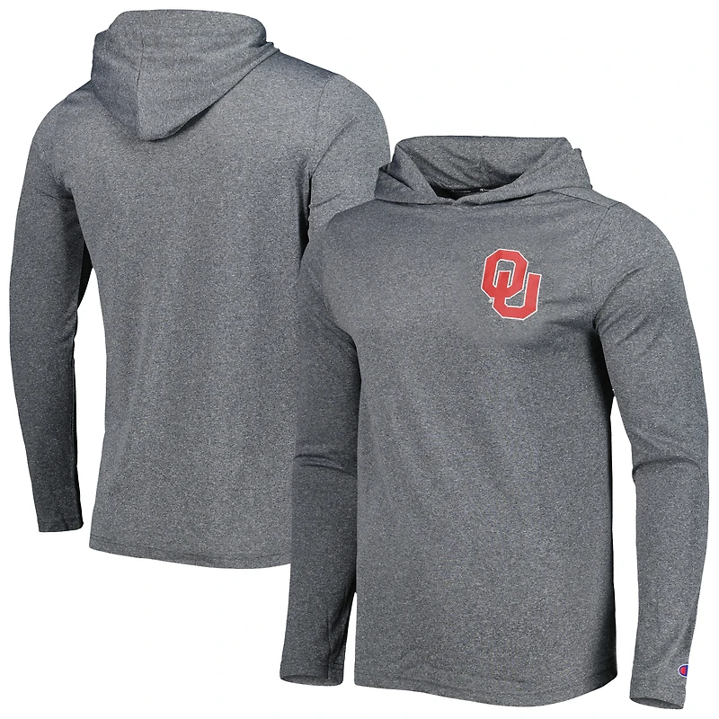 Men's Champion Gray Oklahoma Sooners Hoodie Long Sleeve T-Shirt