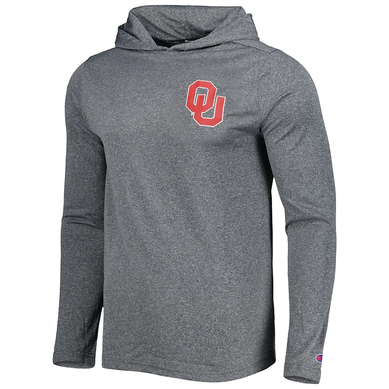 Men's Champion Gray Oklahoma Sooners Hoodie Long Sleeve T-Shirt