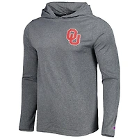 Men's Champion Gray Oklahoma Sooners Hoodie Long Sleeve T-Shirt