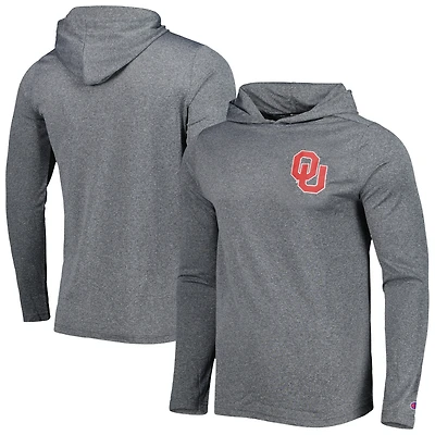 Men's Champion Gray Oklahoma Sooners Hoodie Long Sleeve T-Shirt