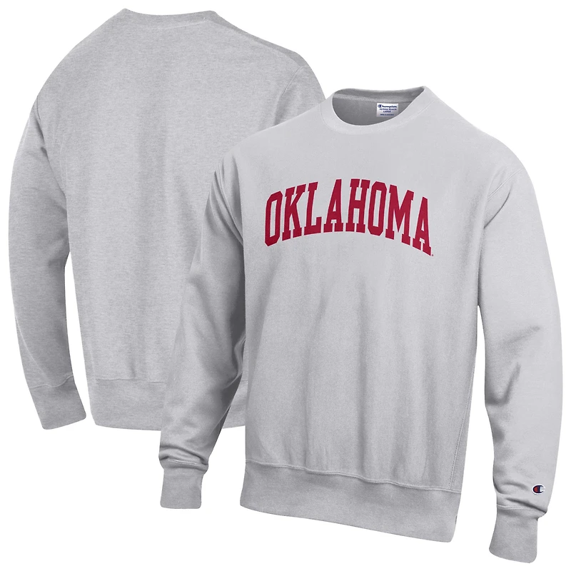Men's Champion Gray Oklahoma Sooners Reverse Weave Fleece Sweatshirt