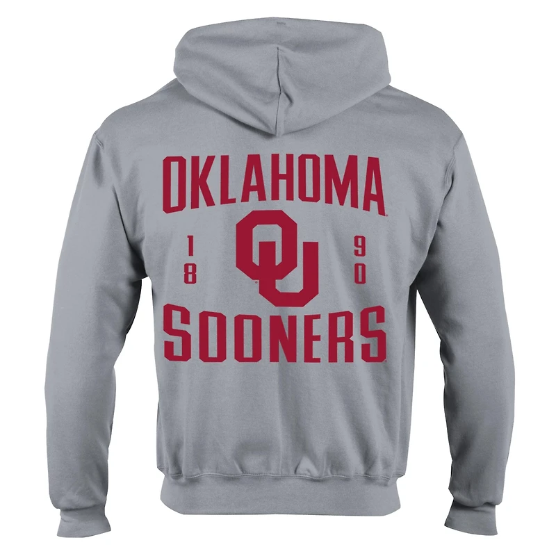 Men's Champion  Gray Oklahoma Sooners Varsity Powerblend Full-Zip Fleece Hoodie