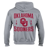 Men's Champion  Gray Oklahoma Sooners Varsity Powerblend Full-Zip Fleece Hoodie