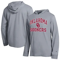T-shirt à capuche manches longues Champion Heather Gray Oklahoma Sooners High Motor All-Star pour homme