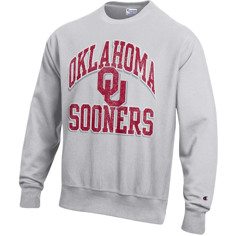 Sweat-shirt à enfiler tissage inversé Late Night Champion Heather Gray Oklahoma Sooners pour hommes