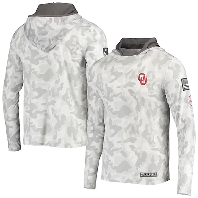 Colosseum Arctic Camo Oklahoma Sooners OHT Military Appreciation Sweat à capuche manches longues pour homme