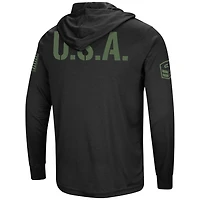 Men's Colosseum Black Oklahoma Sooners Big & Tall OHT Military Appreciation Tango Long Sleeve Hoodie T-Shirt