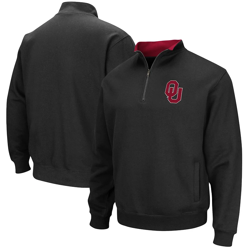 Veste à col zippé Colosseum Black Oklahoma Sooners pour homme, grandes tailles, modèle Tortugas
