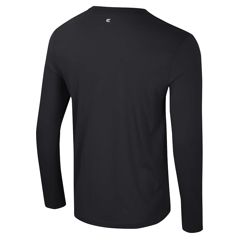 Men's Colosseum Black Oklahoma Sooners Color Pop Active Blend 2-Hit Long Sleeve T-Shirt