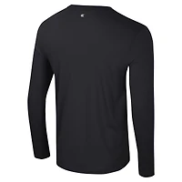 Men's Colosseum Black Oklahoma Sooners Color Pop Active Blend 2-Hit Long Sleeve T-Shirt