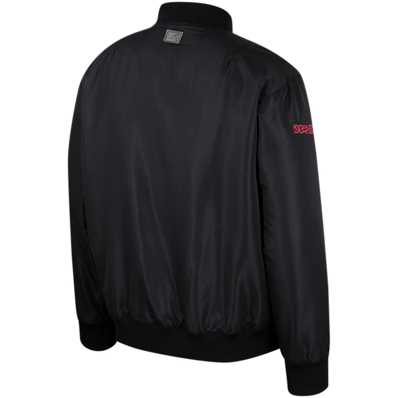 Blouson aviateur entièrement zippé Colosseum noir Oklahoma Sooners pour hommes