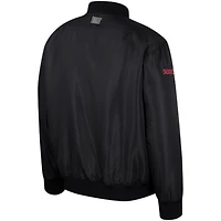 Blouson aviateur entièrement zippé Colosseum noir Oklahoma Sooners pour hommes