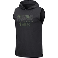 Men's Colosseum Black Oklahoma Sooners OHT Military Appreciation Camo Wordmark Hoodie Tank Top