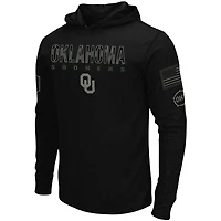 Men's Colosseum Black Oklahoma Sooners OHT Military Appreciation Hoodie Long Sleeve T-Shirt