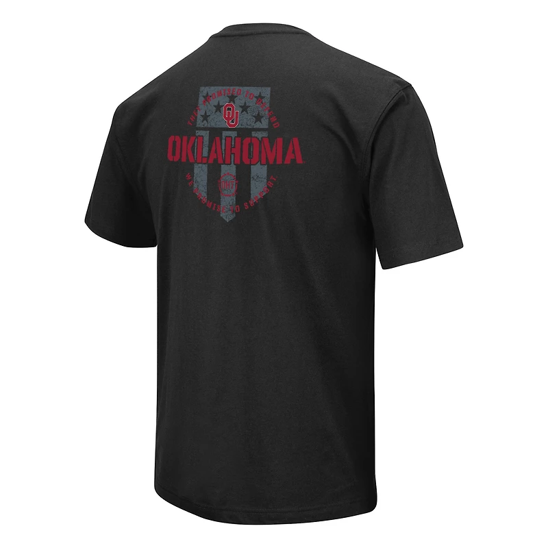 T-shirt d'appréciation militaire Colosseum Oklahoma Sooners OHT pour homme noir