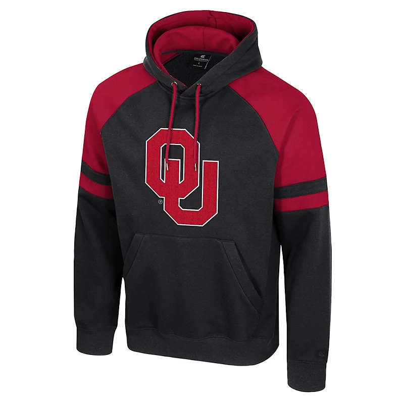 Sweat à capuche raglan Todd pour homme Colosseum Black Oklahoma Sooners