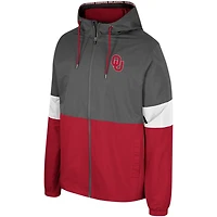 Veste entièrement zippée Colosseum Charcoal Oklahoma Sooners Miles pour hommes