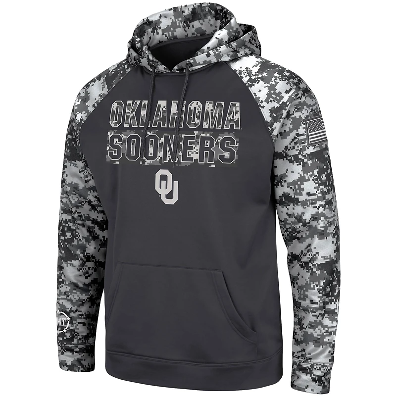 Colosseum Charcoal Oklahoma Sooners OHT Military Appreciation Digital Camo Sweat à capuche pour homme